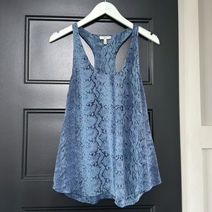 Joie silk tank blue snake print EUC